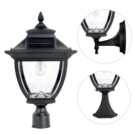 GAMA SONIC Pagoda Bulb Solar Lamp - Wall/Pier/3" Fitter Mount 104B033